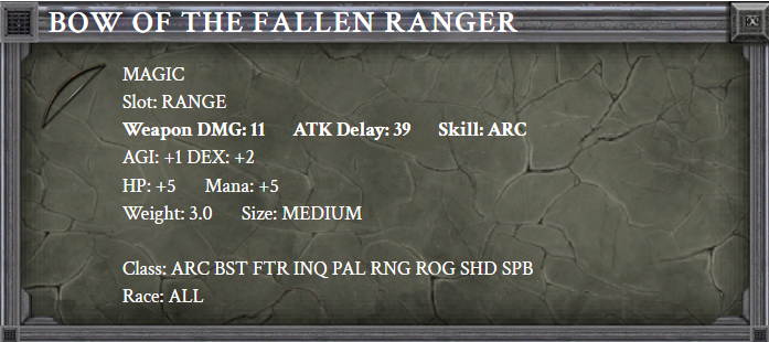 BOW OF THE FALLEN RANGER item card